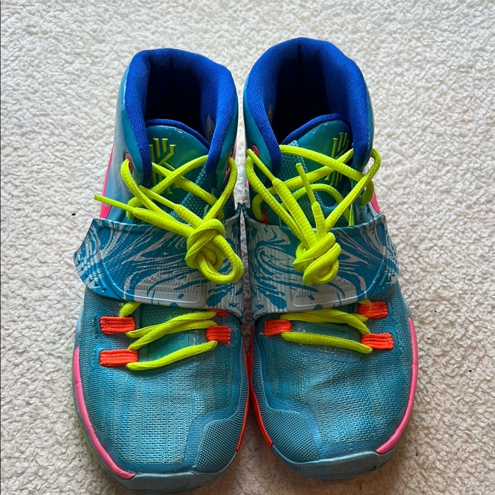 Nike Blue and Yellow Sneakers with Bold Design